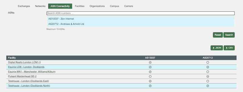 ASN Comparison Feature