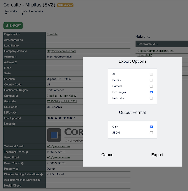 Export structured data from every page