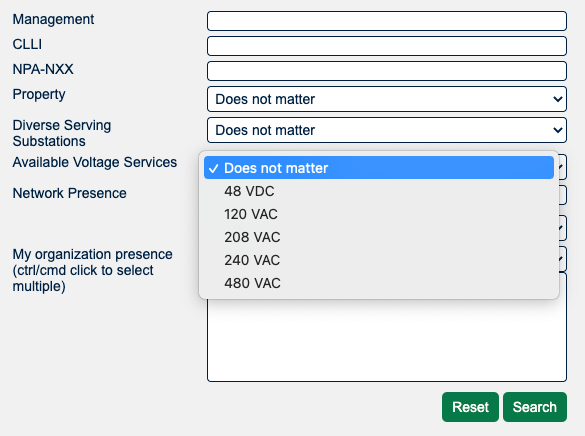 Power Categories for Facilities