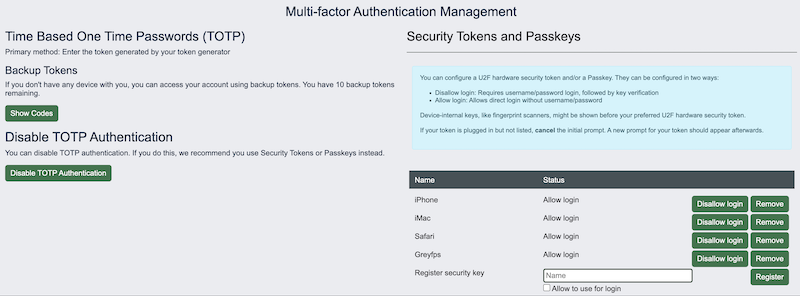 2FA control for users